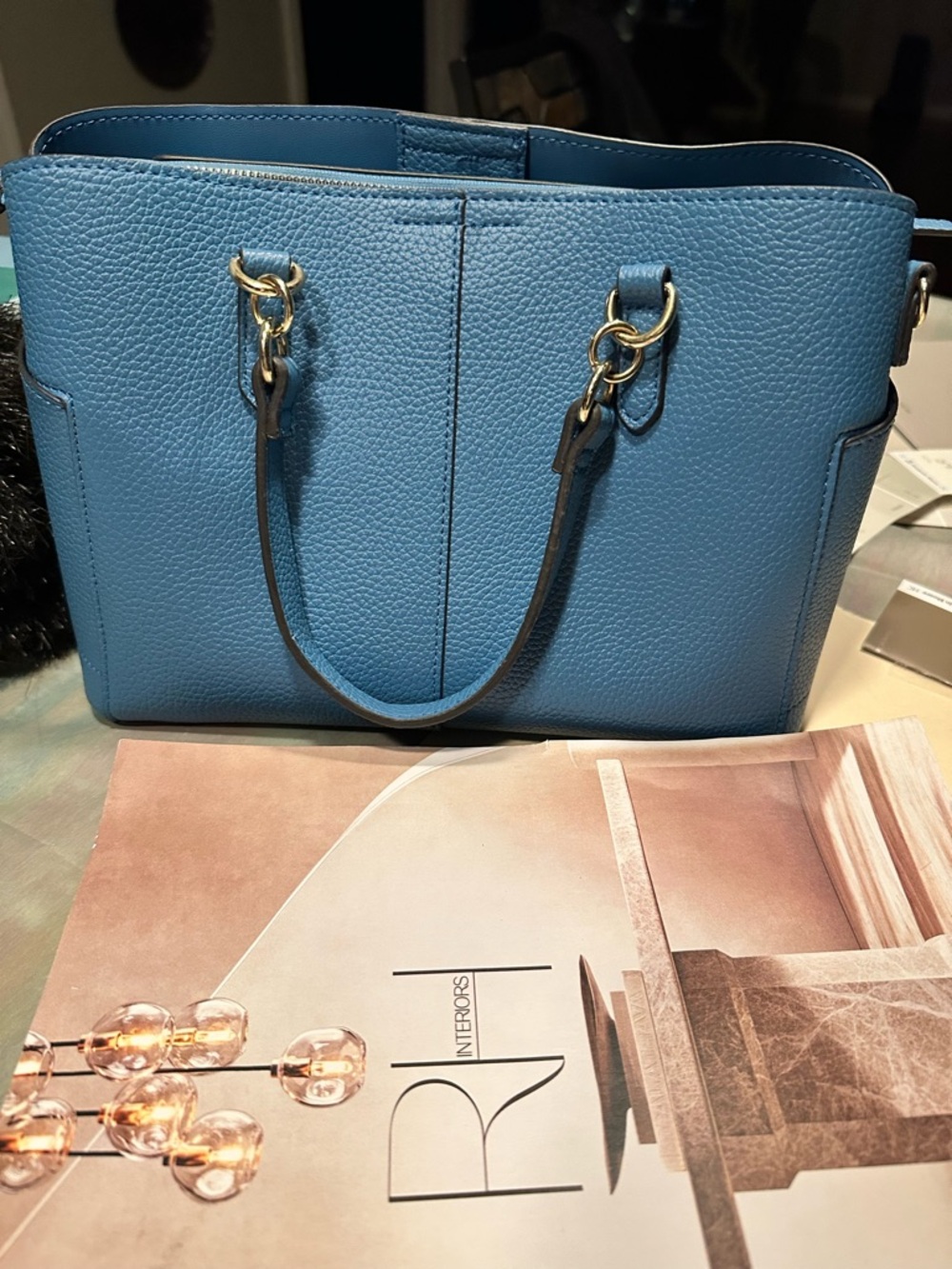 Nanette Lepore Blue Satchel with Black Handles - Picture 8 of 8